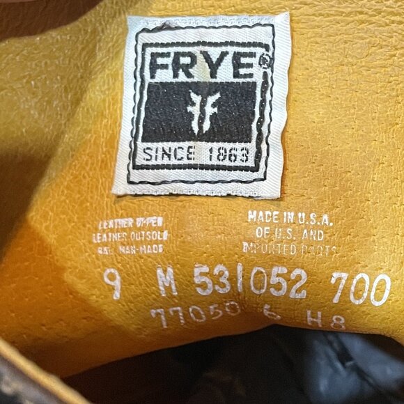 Frye Campus 14L boots in dark brown "bourbon" crunch leather 9 - Picture 5 of 6